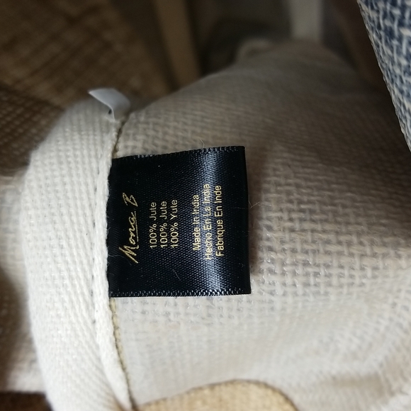 Mona B Eco friendly Americana Stars and Stripes Burlap Tote Bag - Picture 4 of 9